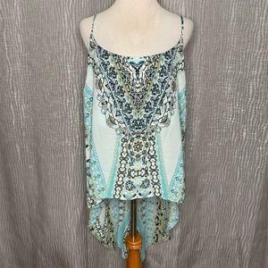 Venus strappy scarf print hi Lo top